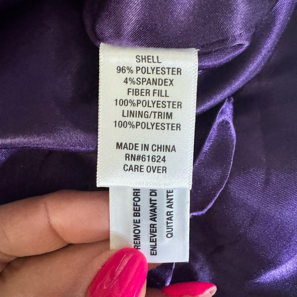 Laura Ashley Purple Quilted Zip Front Jacket Women’s PXL Geometric Lined Pockets - Picture 10 of 11